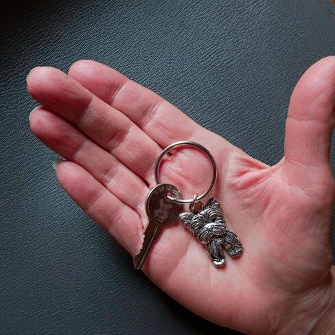 Pewter Dog Keychain – Keychains for Women – Cute Yorkie Gifts – Handcrafted in the USA Keychain Accessories in Saudi Arabia