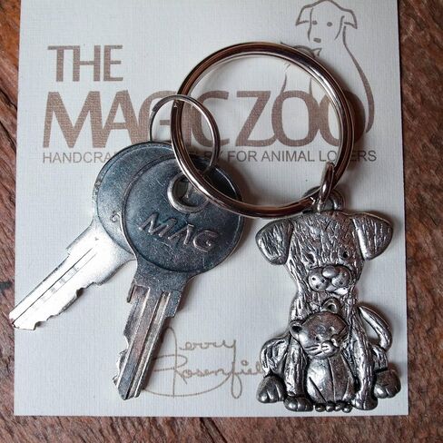 Pewter Dog Keychain – Keychains for Women – Cute Yorkie Gifts – Handcrafted in the USA Keychain Accessories in Saudi Arabia