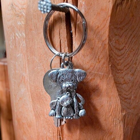 Pewter Dog Keychain – Keychains for Women – Cute Yorkie Gifts – Handcrafted in the USA Keychain Accessories in Saudi Arabia
