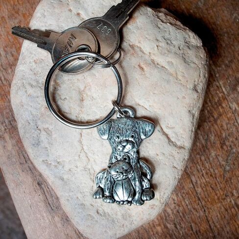 Pewter Dog Keychain – Keychains for Women – Cute Yorkie Gifts – Handcrafted in the USA Keychain Accessories in Saudi Arabia