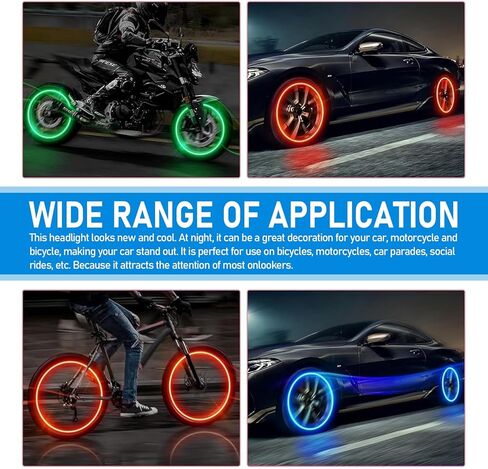 Pack-6 Car Tire Valve Light, Tire Valve Flash Light, Universal Car Decoration Accessory, for Most Cars (Blue) in Kuwait