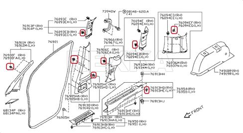 Rexka 15pcs Door Trim Panel Retainer Clip Compatible with Nissan Infiniti 01553-30001 Altima Armada Cube GT-R Maxima Murano Quest Rogue EX35 G25 G35 G37 Q40 Q50 Q60 QX30 QX80 in Saudi Arabia