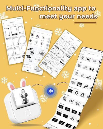 Memoqueen T02 Mini Printer, Transparent Thermal Sticker Print Pods, Bluetooth Portable Printers, Fun Creation Gifts for Holiday, DIY Travel, Memos, Study Notes, Compatible with iOS & Android, Pink in Kuwait