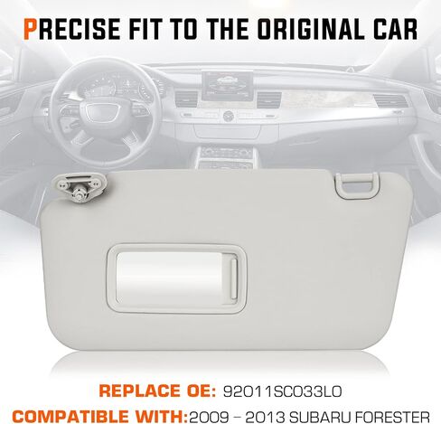 واقي الشمس من الجانب الأيسر للسائق من Youxmoto لسيارة Subaru Forester 2009 2010 2011 2012 2013، يستبدل واقي السيارة الرمادي # 92011SC033LO، مع مرآة الزينة in Saudi Arabia