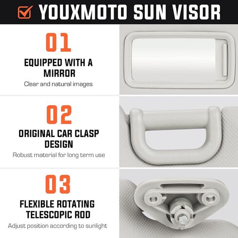 واقي الشمس من الجانب الأيسر للسائق من Youxmoto لسيارة Subaru Forester 2009 2010 2011 2012 2013، يستبدل واقي السيارة الرمادي # 92011SC033LO، مع مرآة الزينة in Saudi Arabia