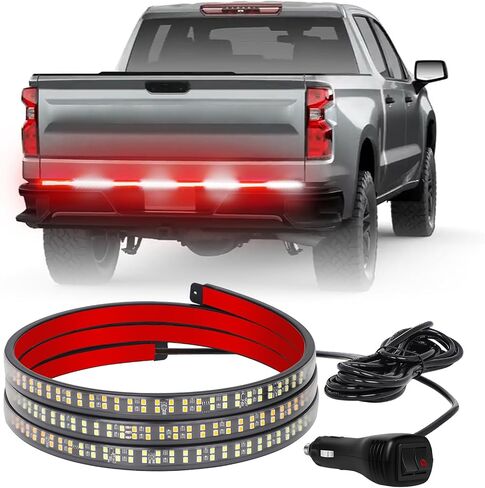 60 inch Truck Emergency Lights Strip 360 LED Tailgate/Rear Window Strobe Lights Red White Firefighter POV Lights Flashing Warning Hazard Safety First Responder Lights for Vehicles Fire Trucks in Kuwait