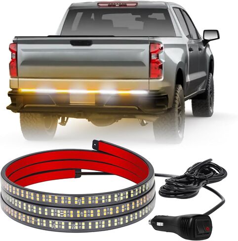 60 inch Truck Emergency Lights Strip 360 LED Tailgate/Rear Window Strobe Lights Red White Firefighter POV Lights Flashing Warning Hazard Safety First Responder Lights for Vehicles Fire Trucks in Kuwait