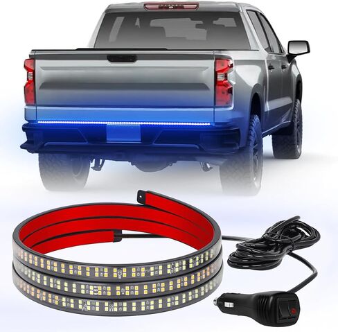 60 inch Truck Emergency Lights Strip 360 LED Tailgate/Rear Window Strobe Lights Red White Firefighter POV Lights Flashing Warning Hazard Safety First Responder Lights for Vehicles Fire Trucks in Kuwait