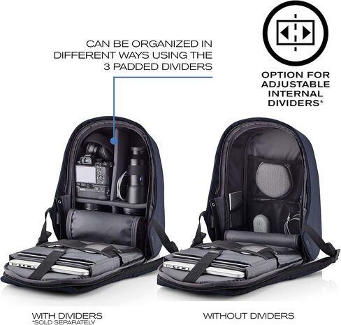 XDDesign HERO XL Anti-Theft Laptop Backpack 20L with 17" Laptop /12.9" Tablet Compartment | Slash-Resistant | Eco Friendly | Waterproof | Anti-shocked Travel Backpack w/USB Charging Port in Saudi Arabia