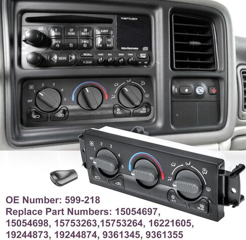 599-218 وحدة التحكم في المناخ - لوحة التحكم في المناخ لتكييف الهواء الأمامي والتدفئة المتوافقة مع 1999-2002 تشيفي سيلفرادو جي إم سي سييرا 2000-2002 تشيفي سوبربان أفالانش جي إم سي يوكون 2000 تاهو in Kuwait