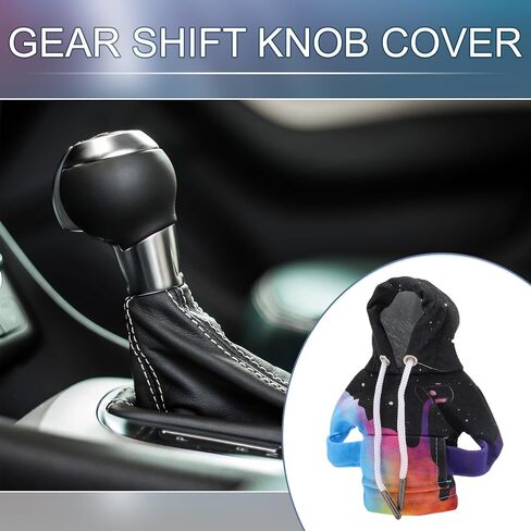Universal Shift Knob Cover Starry Sky Pattern Gearstick Hoodie Shift Lever Knob Hoodie for Car RV Truck SUV Fabric Blue Black in Saudi Arabia
