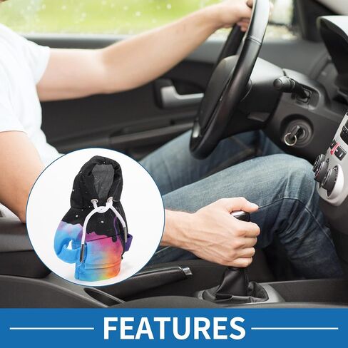 Universal Shift Knob Cover Starry Sky Pattern Gearstick Hoodie Shift Lever Knob Hoodie for Car RV Truck SUV Fabric Blue Black in Saudi Arabia