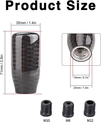 Gear Shift Knob, 6 Speed Shift Knob, Carbon Fiber Shift Knob with 3 Adapters, Shift Knob Compatible for Acura for Mazda for Mitsubishi for Scion for Infiniti in Saudi Arabia