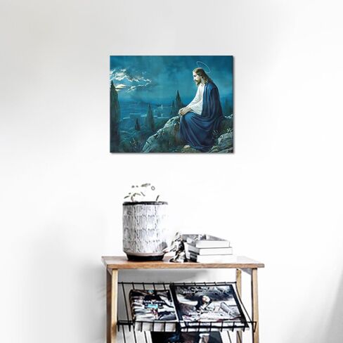 Rebotipy Paint by Numbers Christian Jesus Painting Kits by Number for Adults Kids on Canvas Wall Decor for Home Living Room Decor 16 inx20 in-Jesus Walks on Water at Sunset in Saudi Arabia