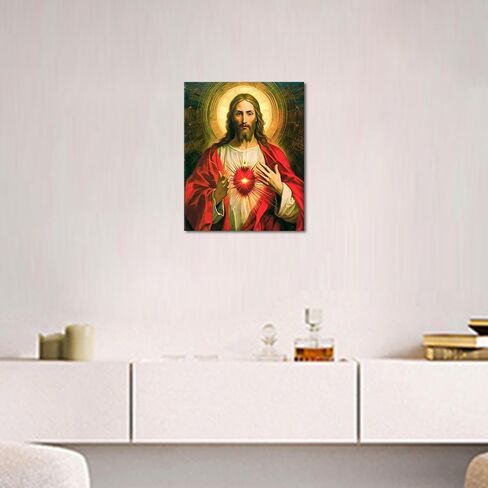 Rebotipy Paint by Numbers Christian Jesus Painting Kits by Number for Adults Kids on Canvas Wall Decor for Home Living Room Decor 16 inx20 in-Jesus Walks on Water at Sunset in Saudi Arabia