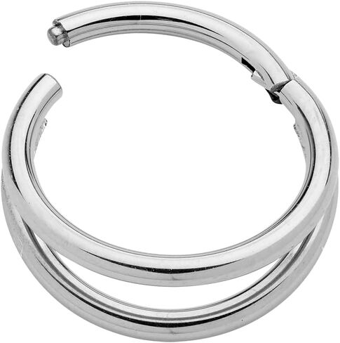 365 SLEEPERS Titanium Implant Grade 8mm - 12mm Double Hinged Segment Lip Nose Ear Ring Helix Tragus Septum Clicker Hoop Earring Body Piercing Jewelry in Kuwait