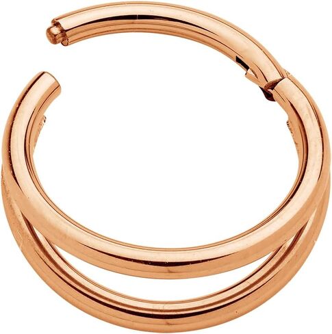 365 SLEEPERS Titanium Implant Grade 8mm - 12mm Double Hinged Segment Lip Nose Ear Ring Helix Tragus Septum Clicker Hoop Earring Body Piercing Jewelry in Kuwait