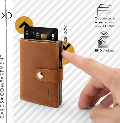 محفظة نحيفة منبثقة حامل بطاقات RFID محفظة معدنية ثلاثية الطي تصميم بسيط محفظة جلدية جيب بسحاب مع صندوق هدايا (جملي) in Saudi Arabia
