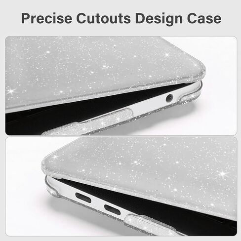 MOSISO Compatible with MacBook Pro 13 inch Case M2 2025, 2024, 2023-2016 A2338 M1 A2251 A2289 A2159 A1989 A1708 A1706, Glitter Sparkly Plastic Hard Shell&Keyboard Cover&Screen Protector, Transparent in Saudi Arabia