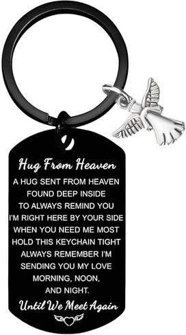 سلسلة مفاتيح Coolvy Hug From Heaven - هدايا تعاطف لفقد الأم والأب الذي أحبه حتى نلتقي مرة أخرى هدايا تذكارية لذكرى الحزن in Saudi Arabia