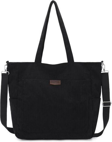 Chase Chic Corduroy Tote Bag for Women, Large Lightweight Shoulder Work Tote Crossbody Handbag for Girls in Saudi Arabia