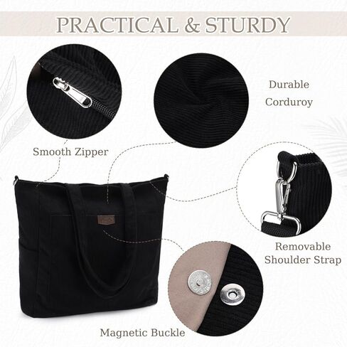 Chase Chic Corduroy Tote Bag for Women, Large Lightweight Shoulder Work Tote Crossbody Handbag for Girls in Saudi Arabia