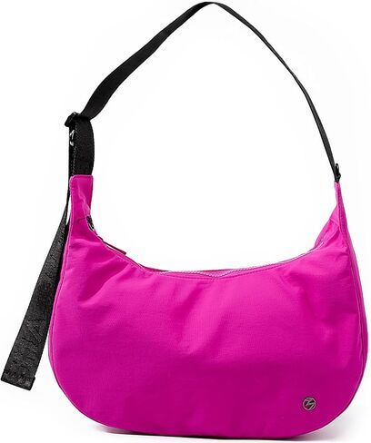 Titosha Medium Nylon Crescent Crossbody Bag for Women with Organizer Hook Dual Interior Zippered Pockets in Saudi Arabia