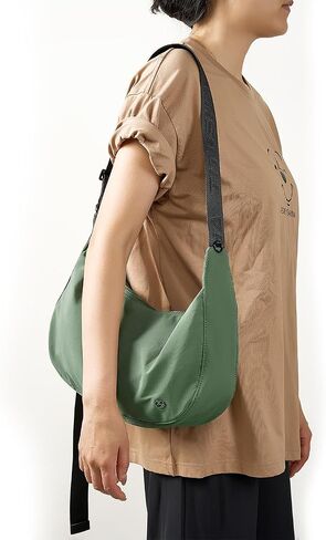 Titosha Medium Nylon Crescent Crossbody Bag for Women with Organizer Hook Dual Interior Zippered Pockets in Saudi Arabia