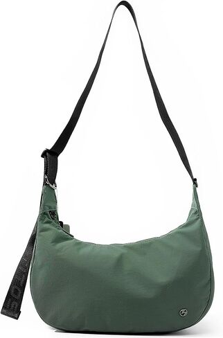 Titosha Medium Nylon Crescent Crossbody Bag for Women with Organizer Hook Dual Interior Zippered Pockets in Saudi Arabia
