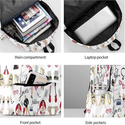 Stylish Music Singer Backpack Lightweight Travel Laptop Backpack Fashion Hip Hop Daypack for Music Fans in Saudi Arabia