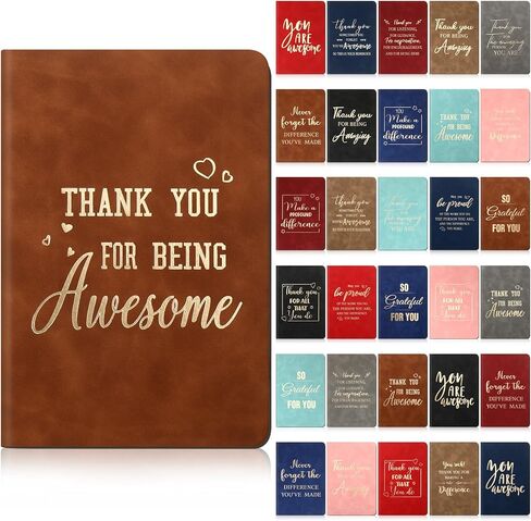 Fuutreo 30 Pcs A5 Notebooks Thank You Gifts bulk Leather Journals for Employee Appreciation Retirement Inspirational Gifts for Teacher Volunteer Assistant Nurse(Multi Styles) in Saudi Arabia