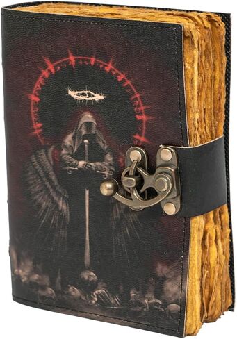 NATURALS EXPORT Blank Avenger Book Journal With Lock Clasp Prop Vintage Handmade Leather Diary Embossed Antique Notebook Daily 7 X 5 Inches dark brown Diary_10_NE in Saudi Arabia