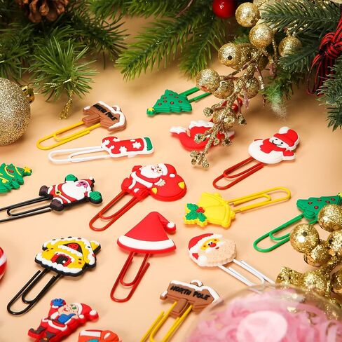 Jeyiour 34 جهاز كمبيوتر شخصي عيد الميلاد الورقية سانتا ثلج نمط الإشارات المرجعية مكتب لطيف ورقة مقاطع الجدة عيد الميلاد كتاب علامة الصورة ملف وثيقة المشابك للأطفال مدرسة طالب عيد الميلاد هدية in Kuwait