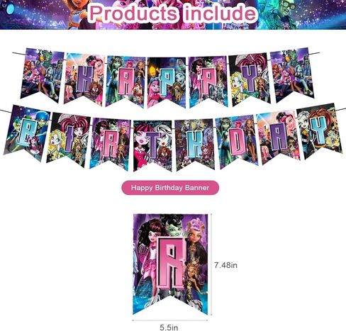 مستلزمات الحفلات ذات الطابع الخاص، بما في ذلك 𝓜𝓸𝓷𝓼𝓽𝓮𝓻 𝓗𝓲𝓰𝓱 لافتة عيد ميلاد، نحاسية للكيك، بالون، قطعة علوية للكب كيك مناسبة لعيد ميلاد الوحش الحزب، حزب الإحسان الخ in Kuwait