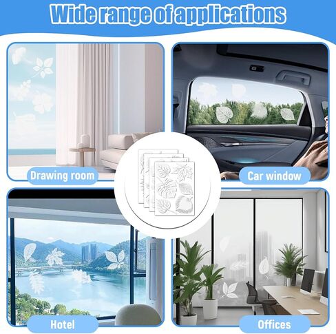 4 Sheet 26 Pcs Leaf Shape Window Decals for Bird Strikes, PVC Anti Collision Window Bird Stickers, Translucent Window Clings Film to Stop Birds from Hitting Glass Door Indoor Decoration (4) in Saudi Arabia