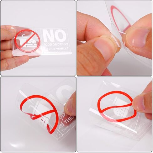 No Food Or Drinks in This Vehicle Sticker 4×2 Inches Self Adhesive Sign Vinyl Waterproof Decal Warning Label for Car Taxi Window 10 Pack in Saudi Arabia
