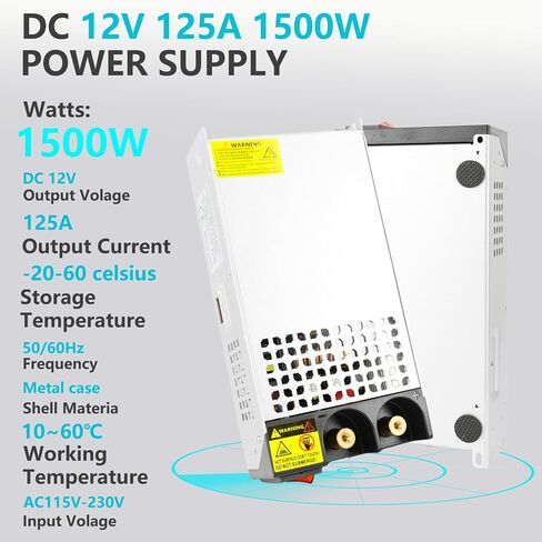 DC 12V 125A 1500W Power Supply 110V AC to 12V DC Converter Power Supply Adapter 12V 125A 1500W Switch Transformer for Motor Pump CCTV Security Camera Car Stereo 3D Printer and More 12V Device in Saudi Arabia