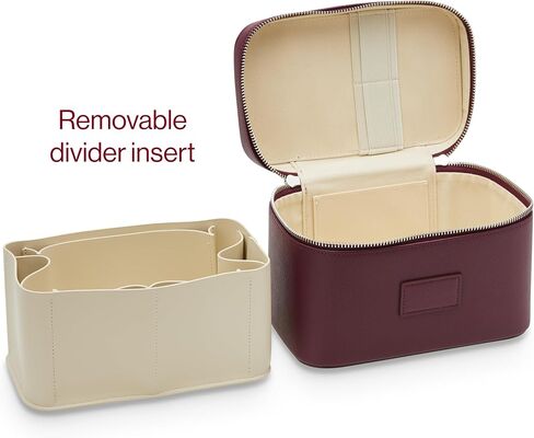 ETOILE - Mini Vanity Case Burgundy - Stylish Travel Makeup Bag Organizer With Removable Dividers in Saudi Arabia