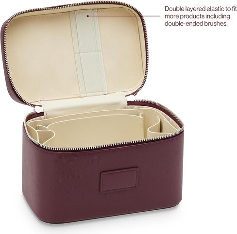 ETOILE - Mini Vanity Case Burgundy - Stylish Travel Makeup Bag Organizer With Removable Dividers in Saudi Arabia