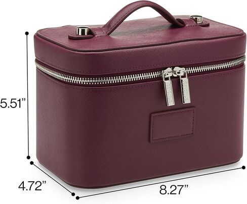 ETOILE - Mini Vanity Case Burgundy - Stylish Travel Makeup Bag Organizer With Removable Dividers in Saudi Arabia