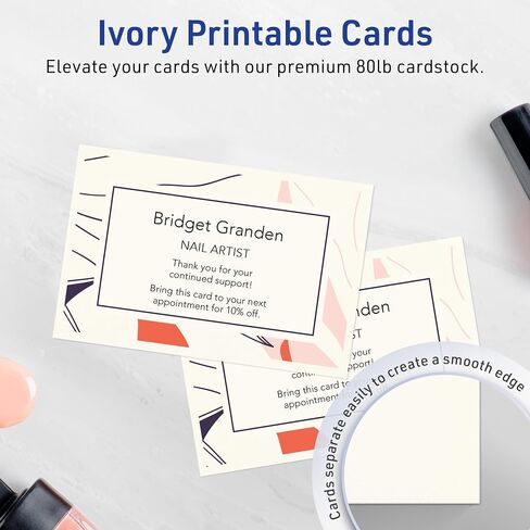 بطاقات مستطيلة قابلة للطباعة من Avery مع تقنية Sure Feed، مقاس 5 بوصات × 7 بوصات، بطاقات عاجية غير لامعة، ليزر/نفث الحبر، 100 إجمالي، رائعة لبطاقات الدعوة وبطاقات الشكر in Saudi Arabia