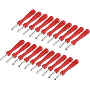 Motoforti Universal Valve Stem Core Remover Tire Repair Tool, Tyre Valve Stem Core Remover Repair, Plastic Metal, Red, 20 Pcs