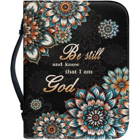 Bible Cover for Men Women Dustproof PU Leather Study Bible Protective Bag Handy Storage Bag with Handle Size M-2XL