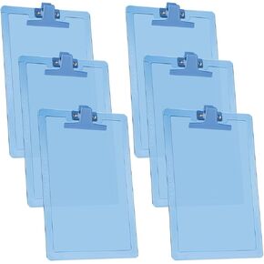 Acrimet Clipboard Letter Size A4 (13 3/8" x 9 7/16") Premium Metal Clip with Side Rulers (Plastic) (Blue Color) (6 Pack)