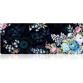Extra Large Mouse Pad - Floral Design Gaming or Desk Mousepad - 31.5" x 11.8"x0.12''(3mm Thick)- XL Protective Keyboard Desk Mouse Mat for Computer/Laptop, Peony