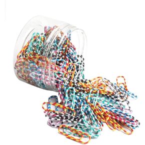 Paper Clips Colorful, 200PCS Office Paper Clamp（1.1 inch * 0.3 inch), Paper Clips Great for Office School Document Organizing, Multicolored (Zebra Color)