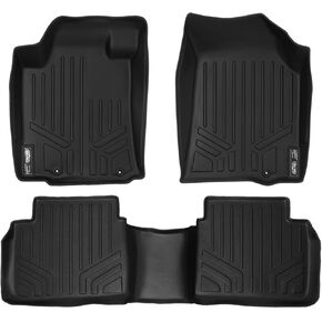 MAXLINER Custom Fit Floor Mats 2 Row Liner Set Black Compatible with 2013-2018 Nissan Altima Sedan (Manufactured After Nov. 2012)