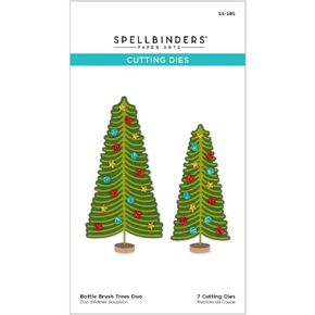 Spellbinders Bottle Brush Trees Etched Dies, Metal