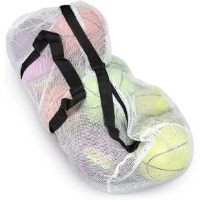Crown Sporting Goods 39" Mesh Sports Ball Bag with Adjustable Shoulder Strap, Oversize Duffle - Great for Carrying Gym Equipment, Jerseys, & Laundry