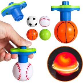 10Pack LED Light Up Spinner Tops Launcher with Gyroscope Motion Colorful Flashing Toys Novelty Bulk Goodie Bag Fillers Gifts Stuffers for Birthday Party Favors